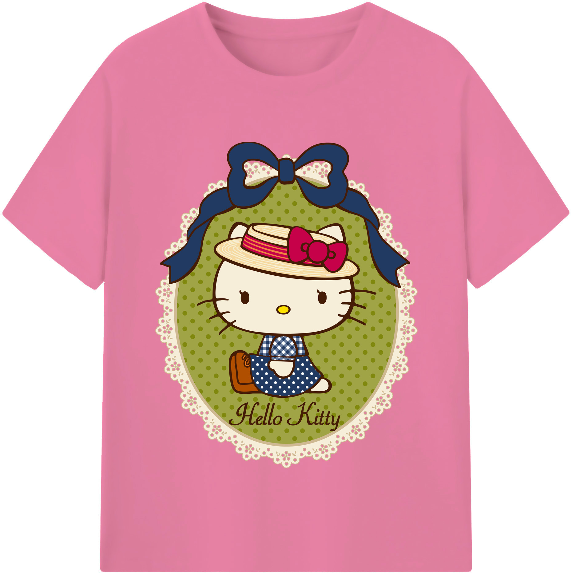 （画像用） Hello Kitty ハローキティ 綿100％半袖Tシャツ（フロントプリント）